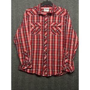 Mountain Khakis Classic Fit Shirt Mens XL Red Plaid Pearl Snap Long sleeve RODEO